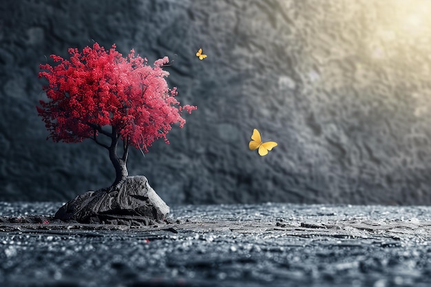 Inspirational Concepts Change with tree and butterfly