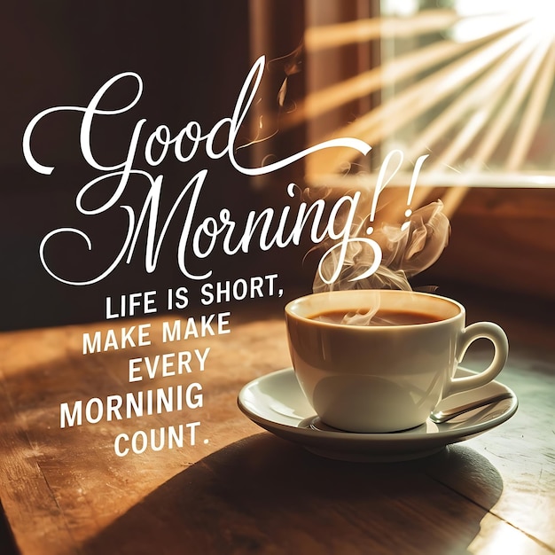 Photo inspirational good morning quotes with beautiful backgrounds