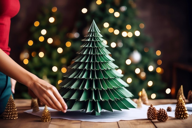 Inspirational holiday decor homemade paper Christmas tree