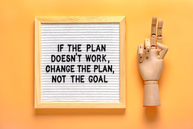 Inspirational quote If the Plan Doesn't Work Change the Plan not the Goal