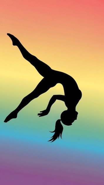 Photo inspiring gymnastics silhouette in action