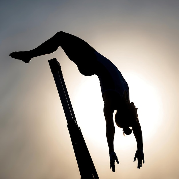 Photo inspiring gymnastics silhouette in action