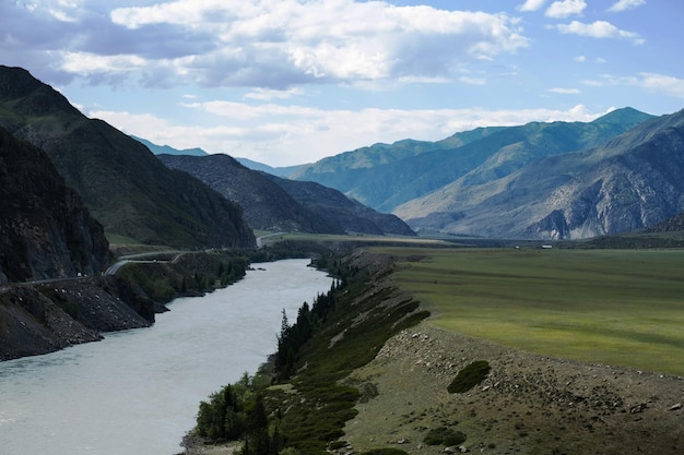 Inspiring image of mountains and river landscape Majestic nature for travel destinations