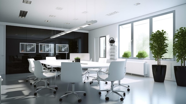 Inspiring office interior design Modern style Meeting Room featuring Minimalist design architecture Generative AI AIG 31