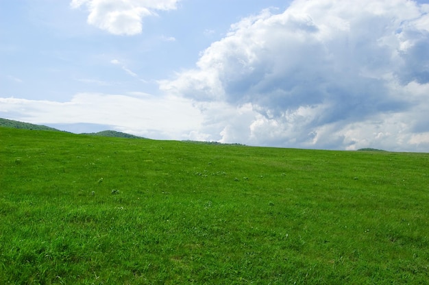 An inspiring scenic summer field landscape Crimean mountains Crimean peninsula The peninsula was annexed to the Russian Federation Ukraine