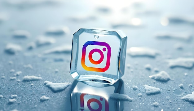 Photo instagram app icon made entirely out of crystal cubes