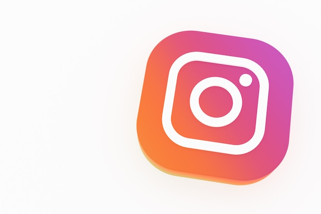 Instagram application logo 3d rendering on white background