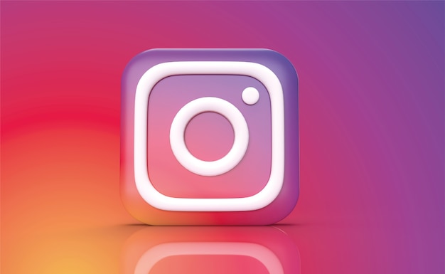 instagram backgraund 3d render, social media logo