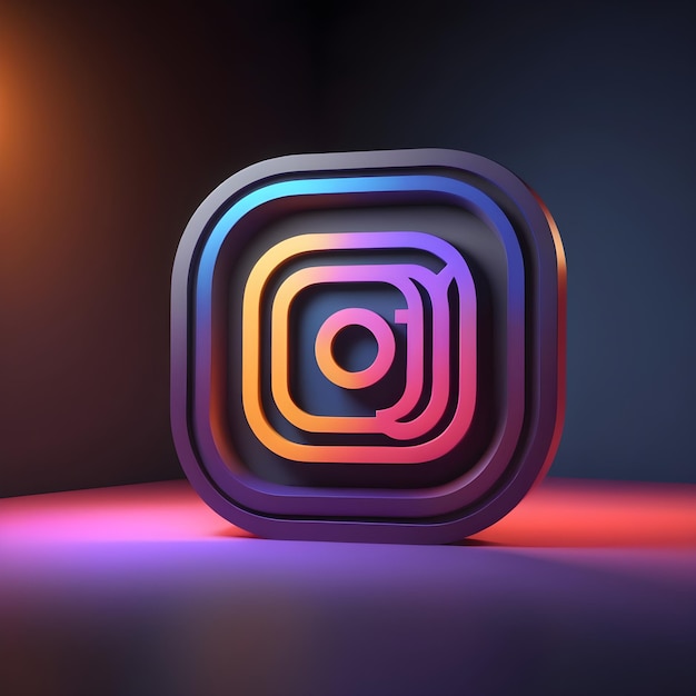 instagram icon 3d rendering isolated