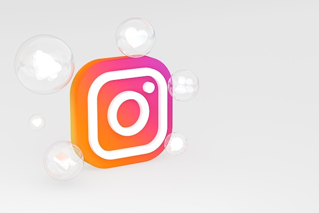 Instagram icon on screen smartphone or mobile phone 3d render