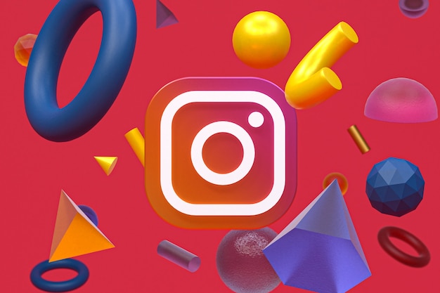 Instagram ig logo on abstract geometry