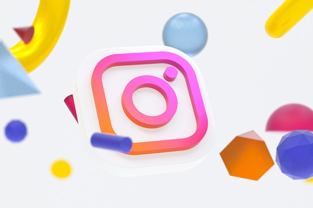 Instagram ig logo with geometry elements