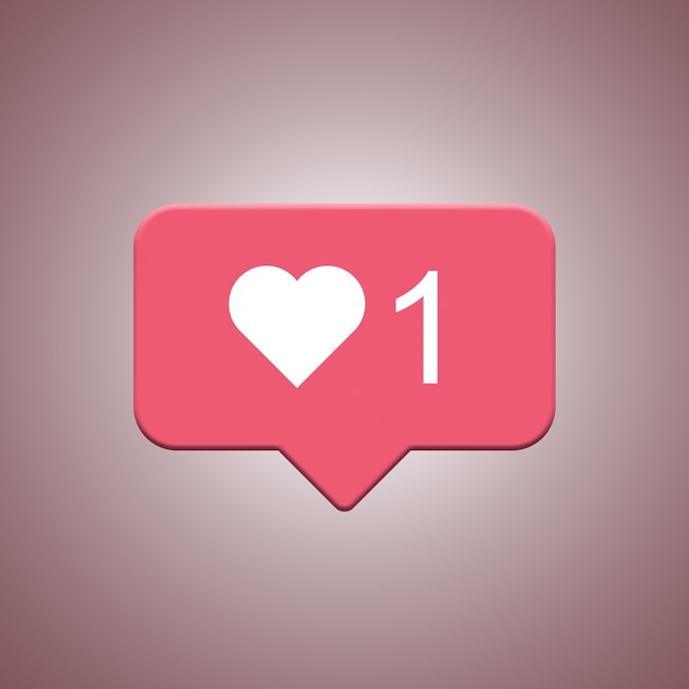 Instagram like notification icon 3d