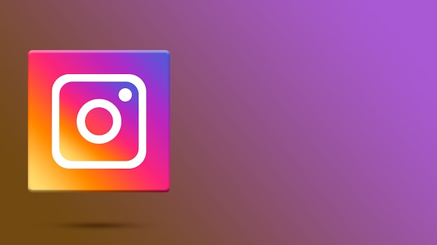 Instagram logo on 3d platform