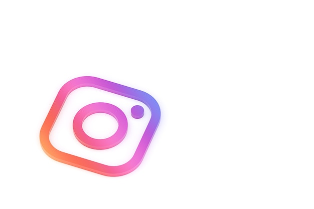 Instagram minimal logo 3d rendering