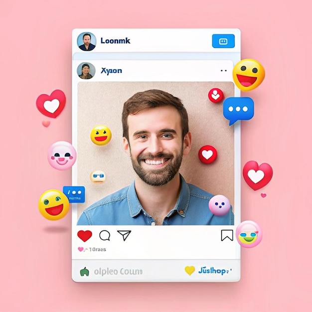 Instagram Mockup Reels amp Social Media Post Carousel with Emojis Vector amp Clipart Design Instagra