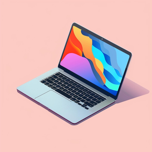 Instagram post with laptop mockup isolated on background