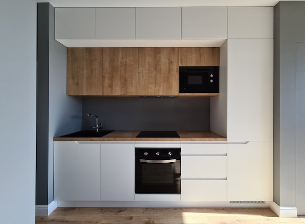 Installation built-in furniture and wiring kitchen