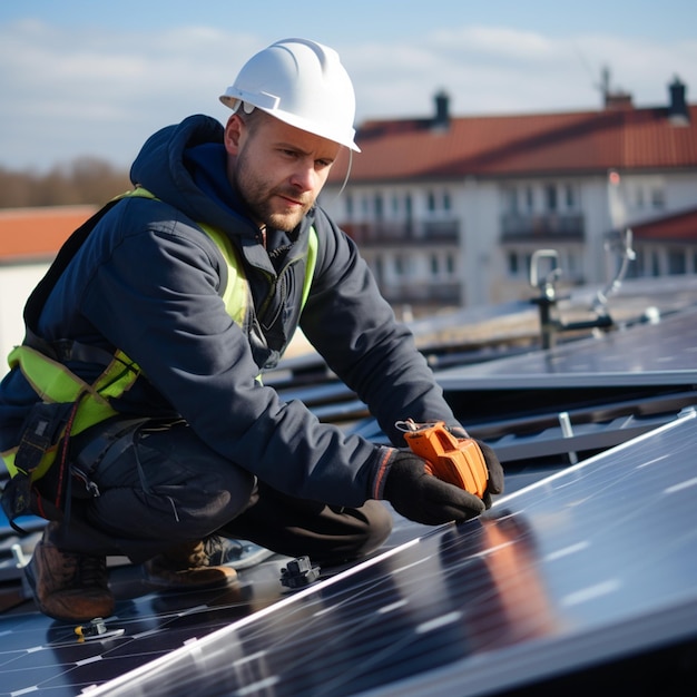 Installation of solar on the roof a europea