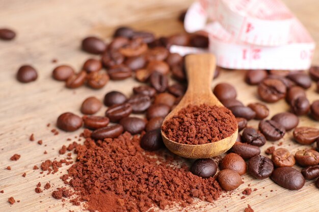 Instant coffee and coffee beans