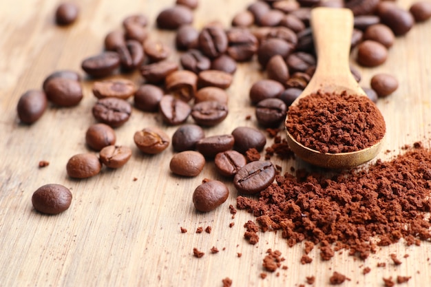 Instant coffee and coffee beans