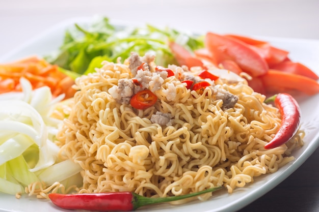  Instant Noodle Spicy Salad Food of Thailand.