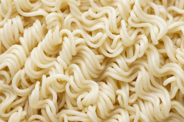 Instant noodles closeup background Top view