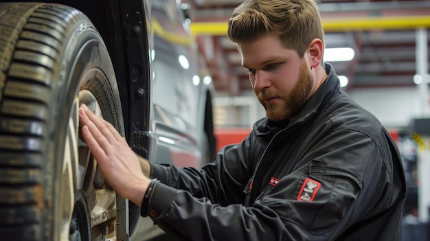 Photo instructor explaining the importance of checking tire pressure