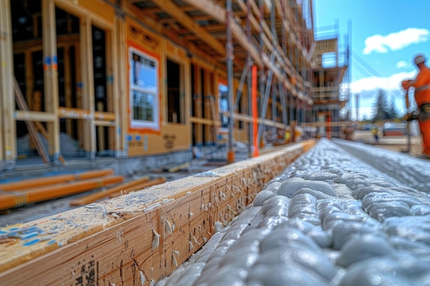 Photo insulation and drywall installation in a construction