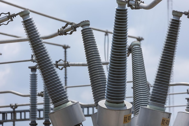 Insulator bushings from a power transformer in a Mexican power plant