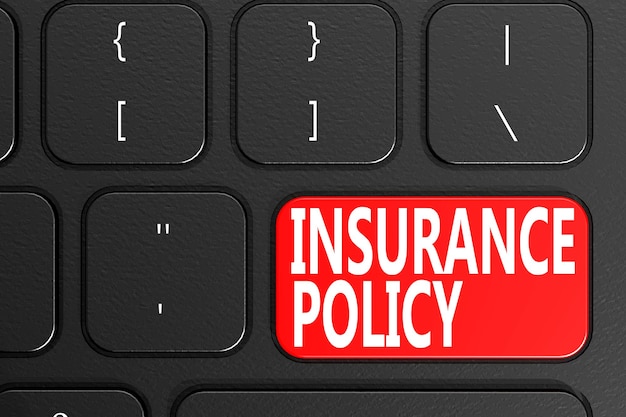 Insurance Policy on black keyboard