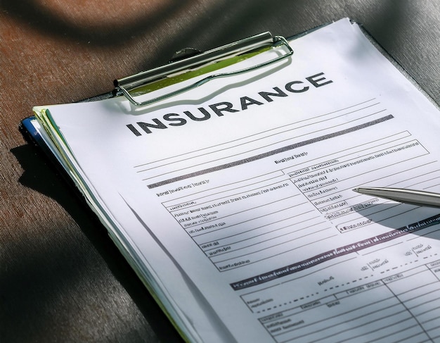 Insurance policy documents highlighting coverage details protection plans and financial security