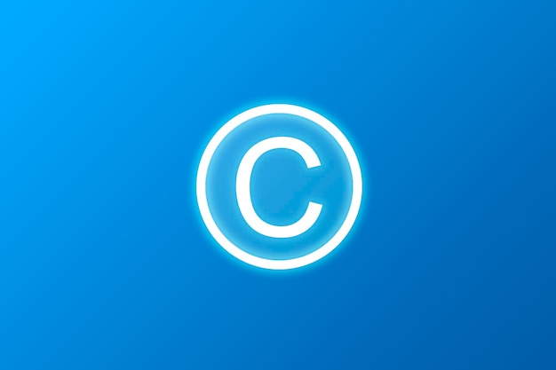 Intellectual property icon on blue background