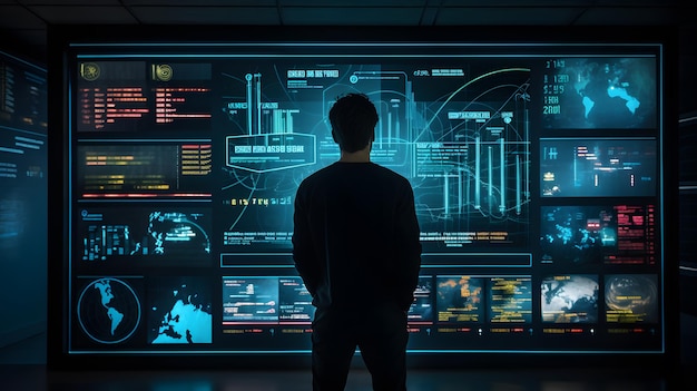 Intelligence and business analytics with key performance indicators dashboard concept