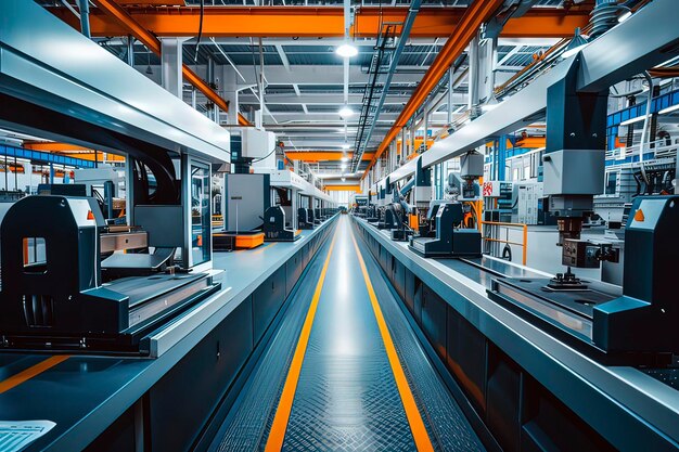 Intelligent factory production line AI technology generated image