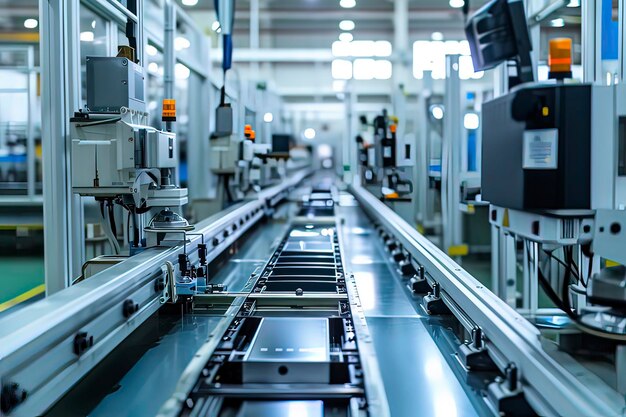 Intelligent factory production line AI technology generated image