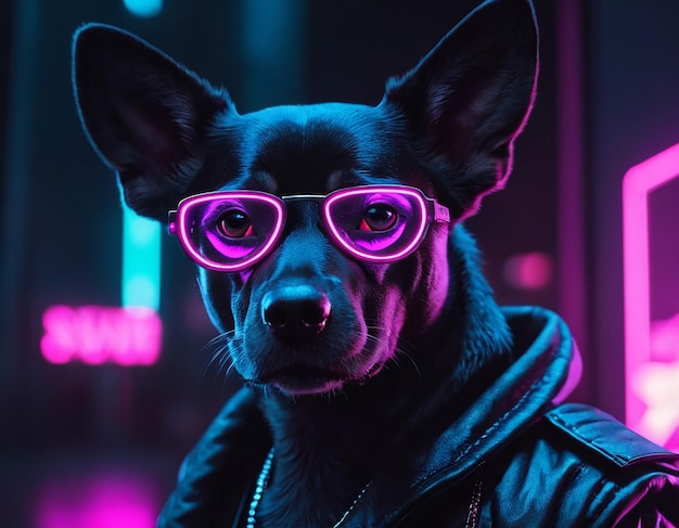 Intelligent futuristic dog with fashion and style