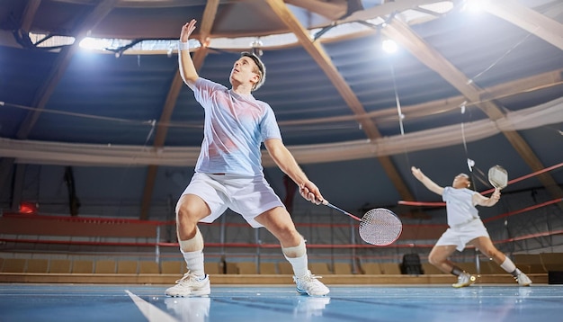 Intense Badminton Match