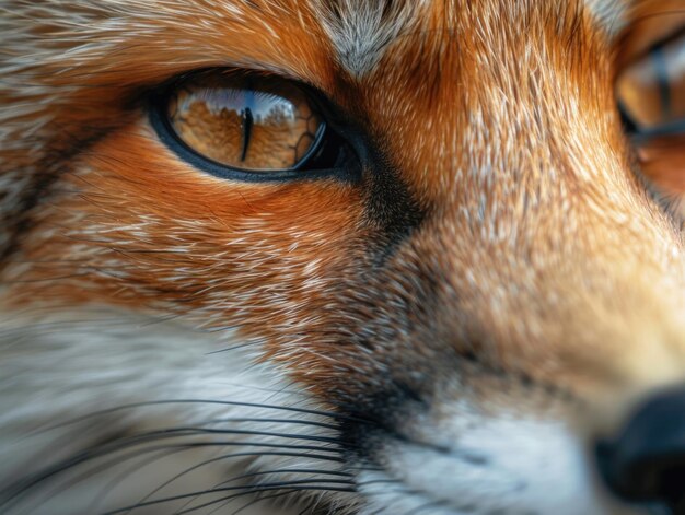 Photo intense closeup of red foxs face