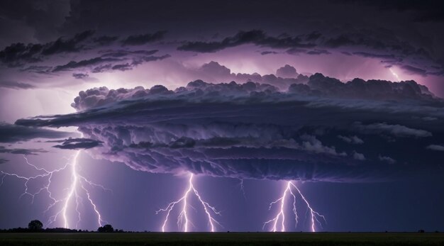 Intense and electrifying thunderstorm with powerful lightning strikes