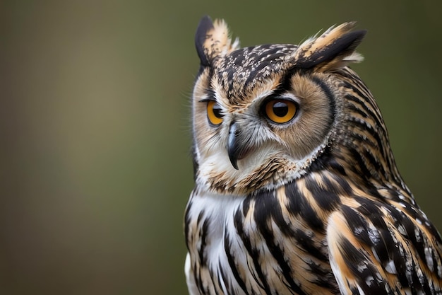 Intense Gaze of a Bengal Eagle Owl