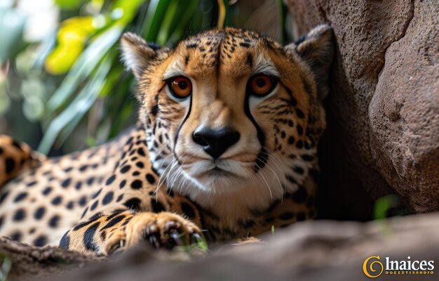 Photo intense gaze of a cheetah