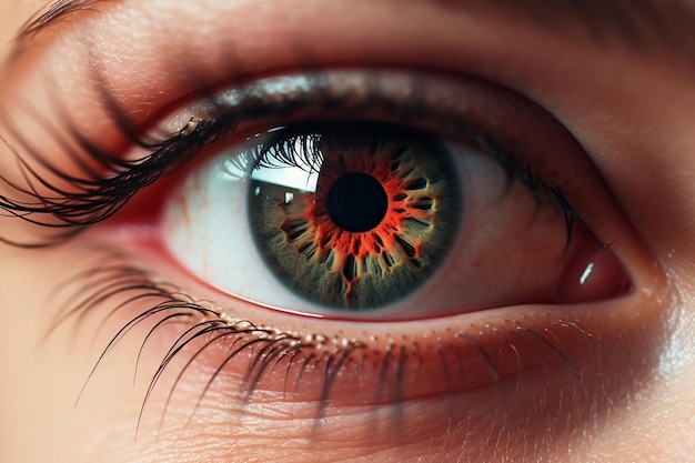 Intense Gaze Closeup of a Woman's Eye Generative Ai