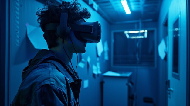 An intense moment as a player uncovers a crucial piece of evidence in a virtual reality escape game