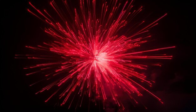 Photo intense red neon explosion on black background dynamic burst of vibrant neon lights vibrant red n