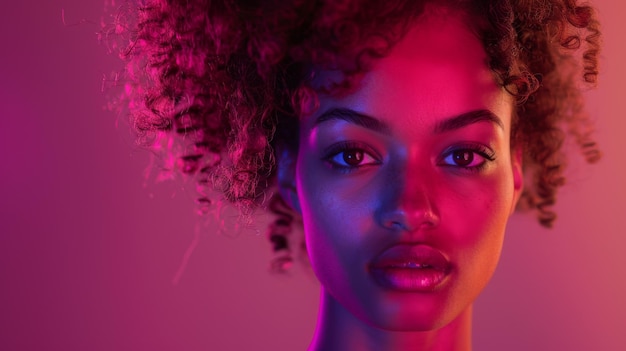 Intense Studio Portrait with Deep Purple Background