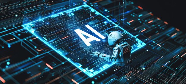 Interact with ai artificial intelligence brain processor generative ai llms