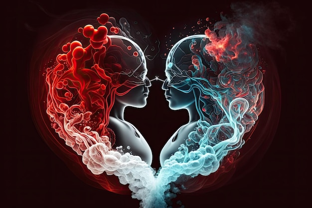 Interactions between two lovers that spark chemistry Smoke shaped like a heart