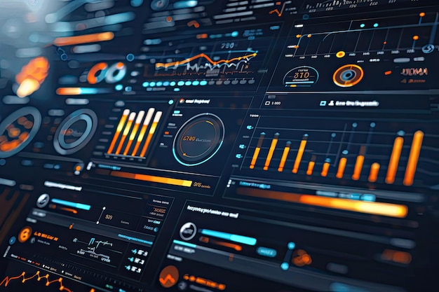 Photo interactive data visualization platform with realtime metrics display