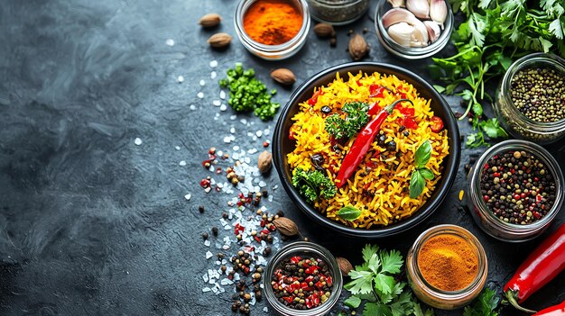 Photo interactive digital recipe for biryani